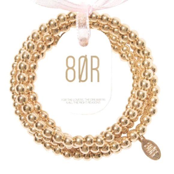 ✨ Edgy 8 Other Reasons - Set of 5 Gold Beaded Bracelets - Brand New in Package✨ - Picture 2 of 14